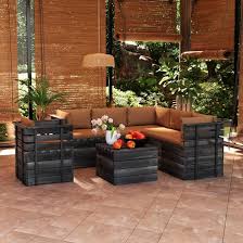 Juego de Jardín Higsose: Muebles de Palets con Cojines