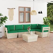 Conjunto de Muebles de Jardín LAPOOH - 6 Piezas con Cojines