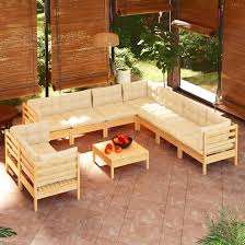 Conjunto de Sofá de Palets para Jardín - 10 Pzas