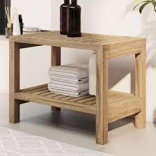 Mesita de Baño de Madera Maciza de Teca