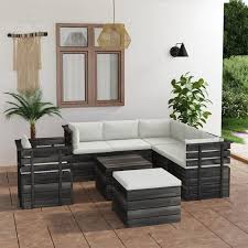 Muebles de Jardín LAPOOH: Conjunto de Palets y Cojines