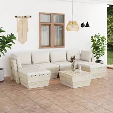 Sofá de Palets para Jardín - 7 Piezas