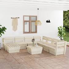 Conjunto de Muebles de Jardín JUNZAI - 9 Piezas de Palets
