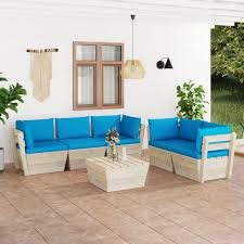 Juego de Muebles de Jardín de Palets - 6 Piezas
