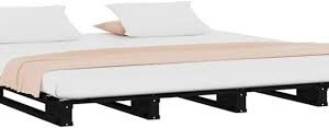 Cama de Palets de Madera Maciza 120x190 cm - Negro