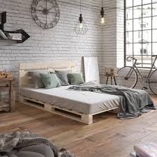 Cama de Palets VitaliSpa 160x200 cm con Cabecero de Madera Natural