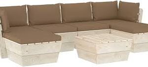 Conjunto de Muebles de Jardín de Palets 7 Piezas