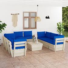 Sofá de Palets Exterior con Cojines Homgoday