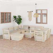 Conjunto de Muebles de Jardín de Palets - 10 Piezas