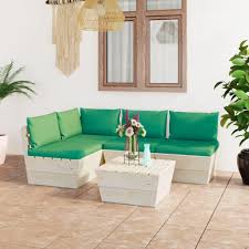 Conjunto de Sofá de Jardín Higsose 5 Pzas con Cojines