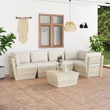 Sofá de Palets para Exterior con Cojines Homgoday