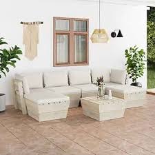 Conjunto de Muebles de Jardín Gecheer en Palets - 7 Piezas