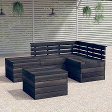 Muebles de Jardín de Palets - 5 Pzas en Madera de Pino Gris