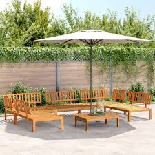 Conjunto de Sofás de Jardín Juroupi - 6 Piezas de Madera Maciza